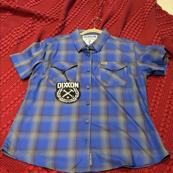 DIXXON Tops - DIXXON Blue and Gray Plaid women’s Shirt